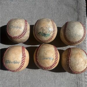 Baseballs | Set of 6 used, mixed brands for practice or crafts